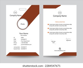 Colección de plantillas de tarjetas de identidad corporativa. Diseño de conjunto de tarjetas de identificación de empleado o alumno para oficina o escuela. Plantilla de tarjeta de identificación preparada para impresión