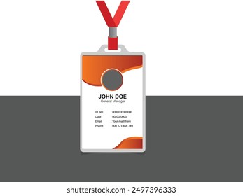 Corporate identity card template collection. Employee or student ID card set design for office or school. Print-ready identification card template