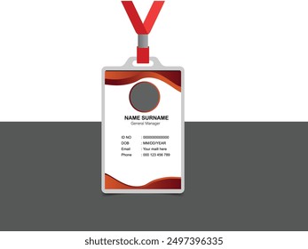 Corporate identity card template collection. Employee or student ID card set design for office or school. Print-ready identification card template