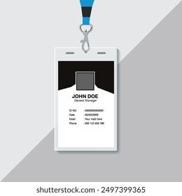 Corporate identity card template collection. Employee or student ID card set design for office or school. Print-ready identification card template