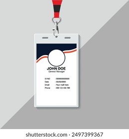 Corporate identity card template collection. Employee or student ID card set design for office or school. Print-ready identification card template