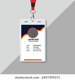 Corporate identity card template collection. Employee or student ID card set design for office or school. Print-ready identification card template