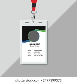 Corporate identity card template collection. Employee or student ID card set design for office or school. Print-ready identification card template