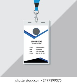 Corporate identity card template collection. Employee or student ID card set design for office or school. Print-ready identification card template