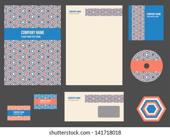 Corporate identity for company or event. Vector template for business stationery set.