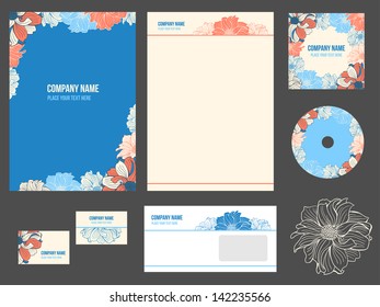 Corporate identity for company or event. Vector template for business stationery set.