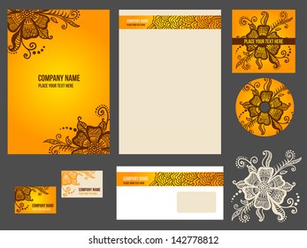 Corporate identity for company or event. Vector template for business stationery set.