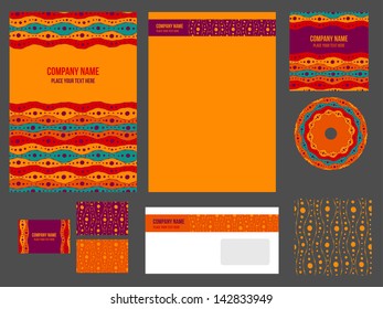 Corporate identity for company or event. Vector template for business stationery set.