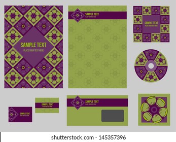 Corporate identity for company or event. Vector template for business stationery set.