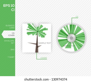 Corporate identity design for business -  Modern green abstract CD template design - Vector illustration