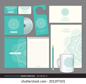 corporate identity design, business, set with pattern
