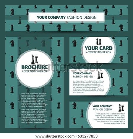 Corporate identity design with chess pattern, vector illustration