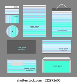 Corporate identity design with colorful stripes. Vector illustration.