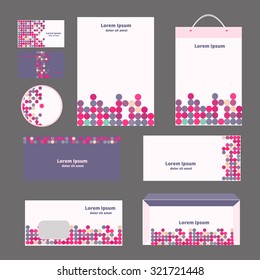 Corporate identity design with hand drawn arabic ornament. Vector illustration.