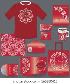 corporate identity design and packing set for Christmas shopping