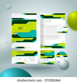 Corporate identity design template abstract geometric