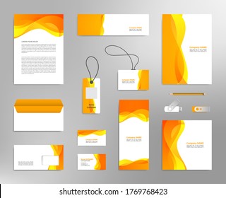 Corporate identity design template, business stationery mockup for company branding