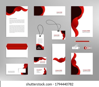 Corporate identity design template, business stationery mockup for company branding
