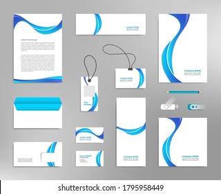 Corporate identity design template, business stationery mockup for company branding