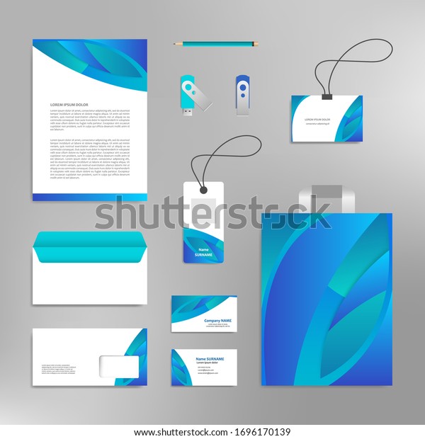 Corporate Identity Design Template Business Stationery Stock Vector Royalty Free 1696170139