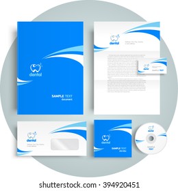 Corporate identity design template dental tooth