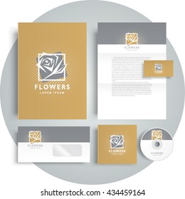 Corporate identity design template flowers