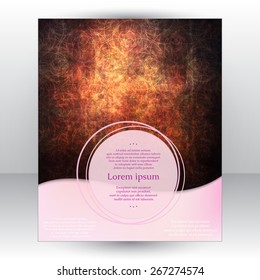 Corporate identity design template with hand drawn acrylic dark gold texture.