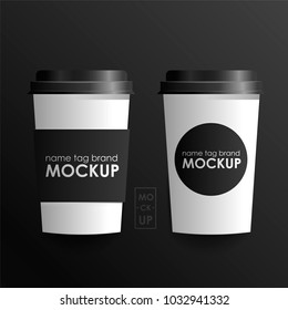 Corporate identity design template set. Mock-up coffee cup. Vector reailistic concept