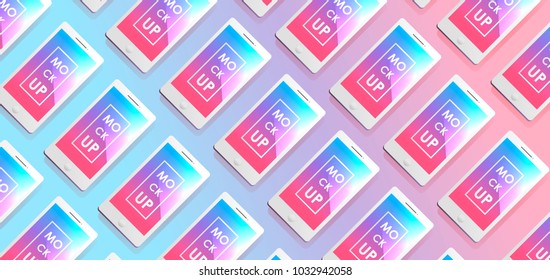 Corporate identity design template set. Mock-up phone. Vector concept banner