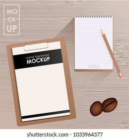 Corporate identity design template set for coffee shop or house. Mock-up package, tablet, phone, price tag, cup, notebook. Vector realistic concept