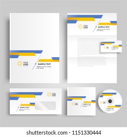 Corporate identity design template stripes