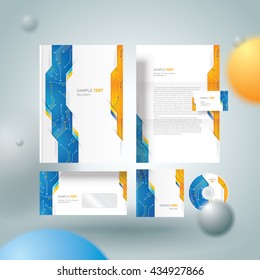 Corporate identity design template technological electric
