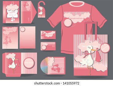 Corporate Identity Design Templates for use in baby clothing store