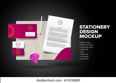 Corporate Identity Design Vector Mock Up Stationery