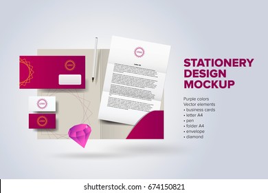 Corporate Identity Design Vector Mock Up Stationery