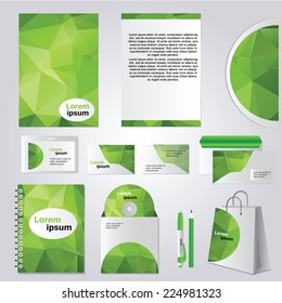 Corporate identity design vector - Stationery set design - green