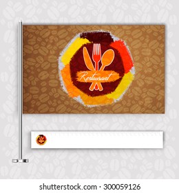 Corporate identity flag rule Menu Restaurant Background coffee beans