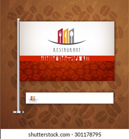 Corporate identity flag rule Menu Restaurant Background coffee beans brown