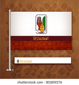 Corporate identity flag rule Menu Restaurant Background coffee beans brown