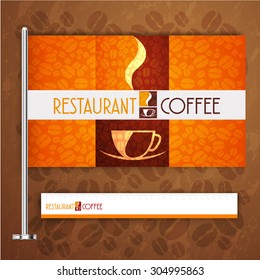 Corporate identity flag rule Menu Restaurant Background coffee beans brown