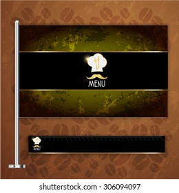 Corporate identity flag rule Menu Restaurant Background coffee beans brown