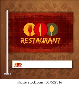 Corporate identity flag rule Menu Restaurant Background coffee beans brown
