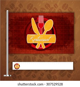 Corporate identity flag rule Menu Restaurant Background coffee beans brown