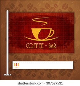 Corporate identity flag rule Menu Restaurant Background coffee beans brown