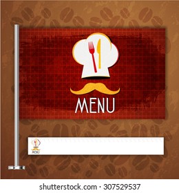Corporate identity flag rule Menu Restaurant Background coffee beans brown