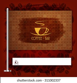 Corporate identity flag rule Menu Restaurant Background coffee beans