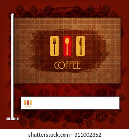Corporate identity flag rule Menu Restaurant Background coffee beans
