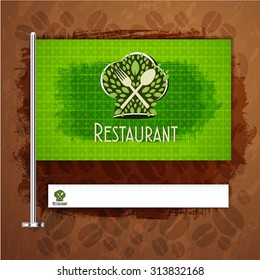 Corporate identity flag rule Menu Restaurant Organic Concept