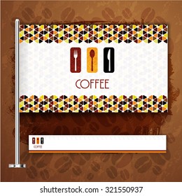 Corporate identity flag rule Menu Restaurant Background coffee beans brown