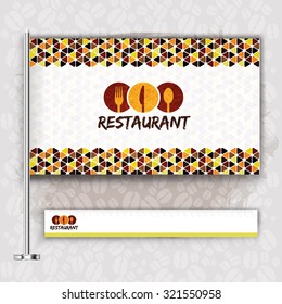 Corporate identity flag rule Menu Restaurant Background coffee beans brown